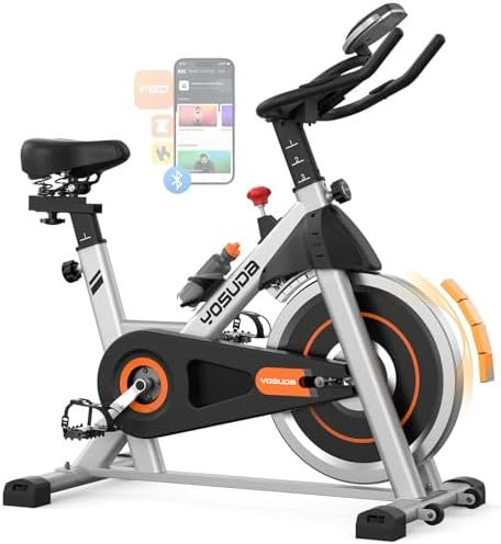 YOSUDA Exercise Bike, Magnetic Friction Stationary Bike with App Training