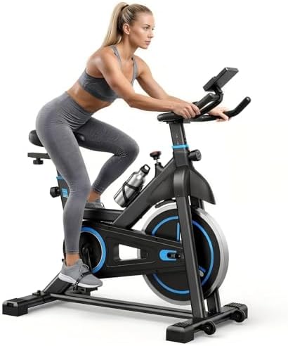 NEWBULIG Exercise Bike with APP, Stationary Bikes for Home, Workout Bike for Adults & Seniors, Cycle Machine, Adjustable Height and Resistance, Low Noise, 265lbs Weight Capacity, Easy Assembly