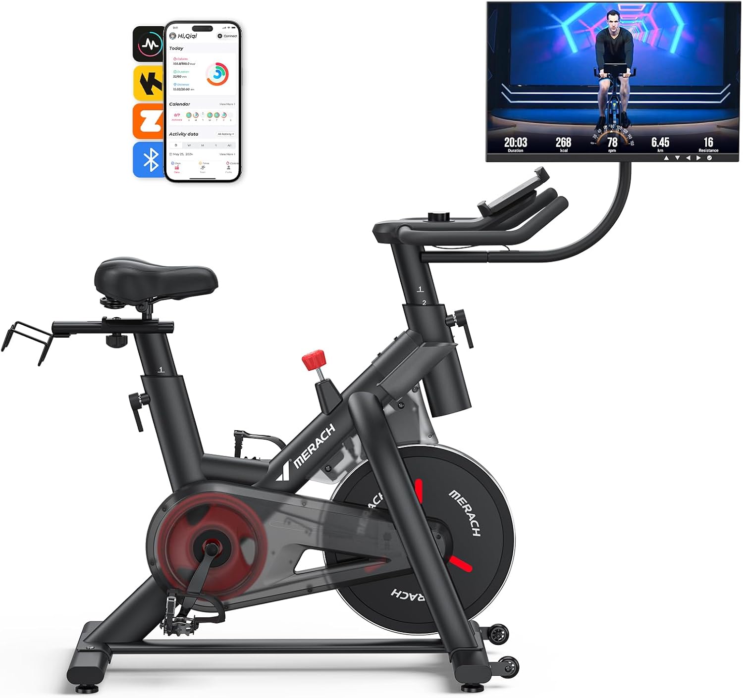Merach Magnetic Exercise Bike for Home Gym, Low Noise